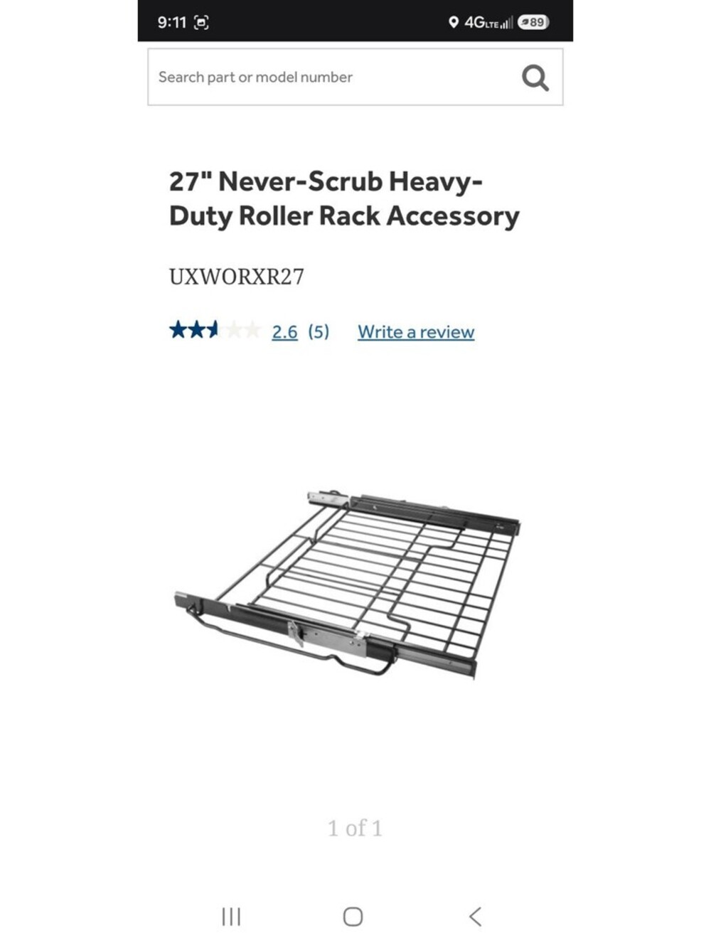 UXWORXR27 27" Never-Scrub Heavy-Duty Roller Rack Accessory Sc1